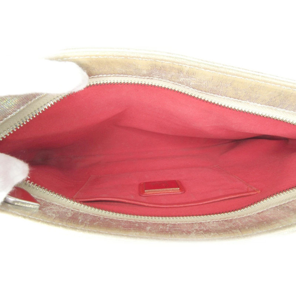 Christian Louboutin Clutch Bag Leather Gold Tone Clutch - Picture 5 of 7
